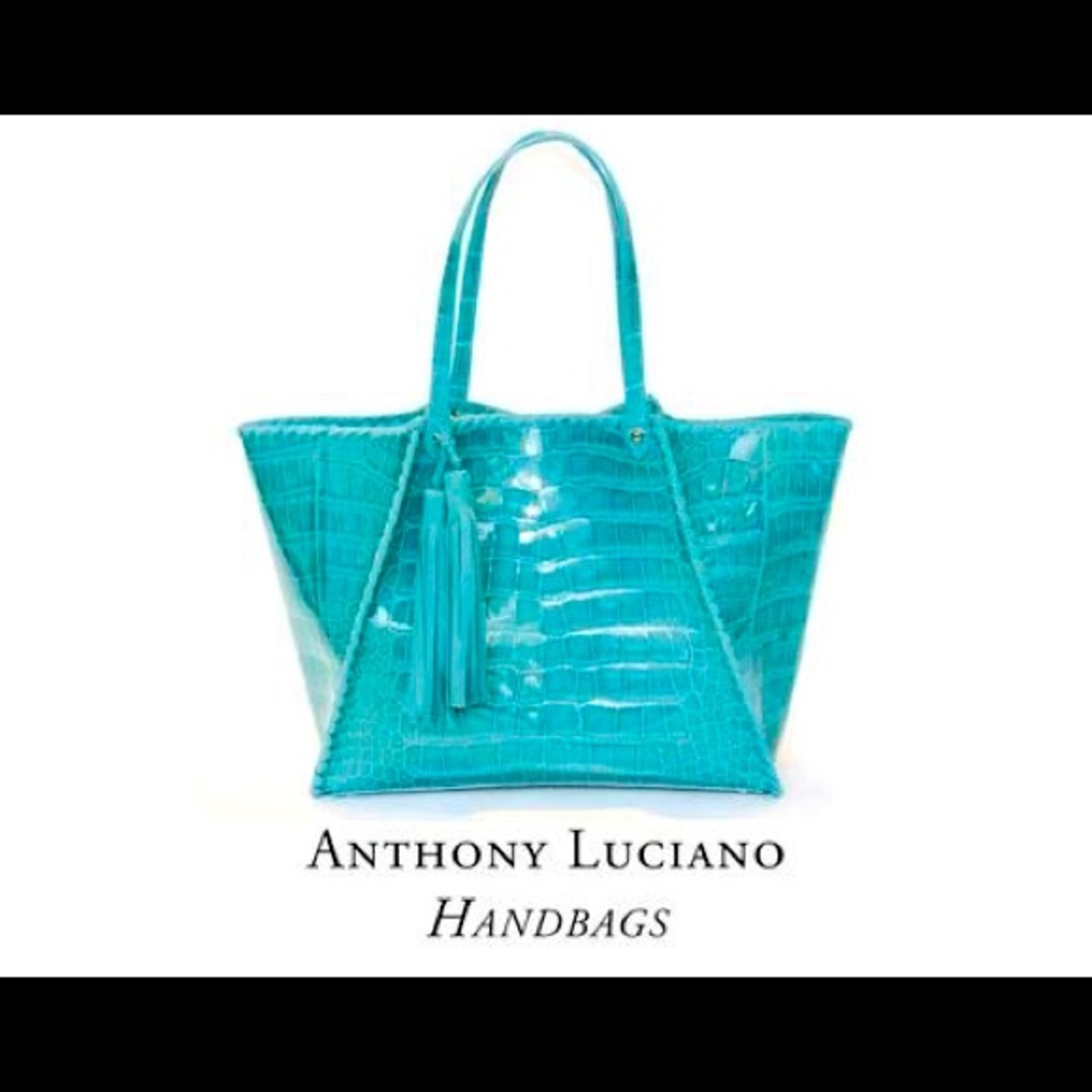 Custom made hand dyed alligator tote bag